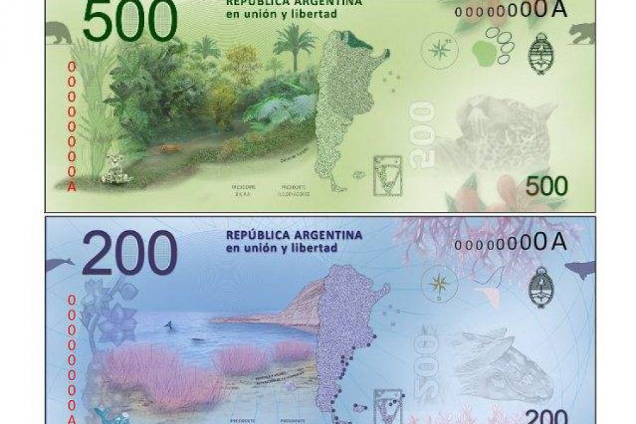Nuevos billetes dorso - Imagen Presidencia de la Nacion