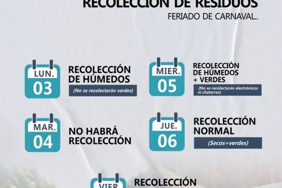 Recolección de residuos en Carnaval